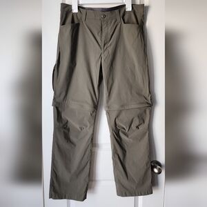 Eddie Bauer Men's Convertible Tech Pants/Shorts in Olive Green Size: 36x30